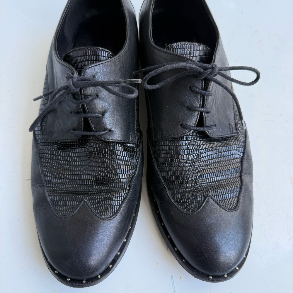 Barbara Barbieri Black Studded Leather Oxfords Women’s US 9 (EU 40)